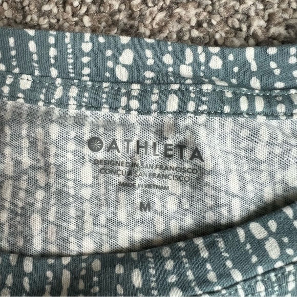 Athleta Dusty Blue Cotton Crew Neck Tee, Size Medium - Picture 3 of 6